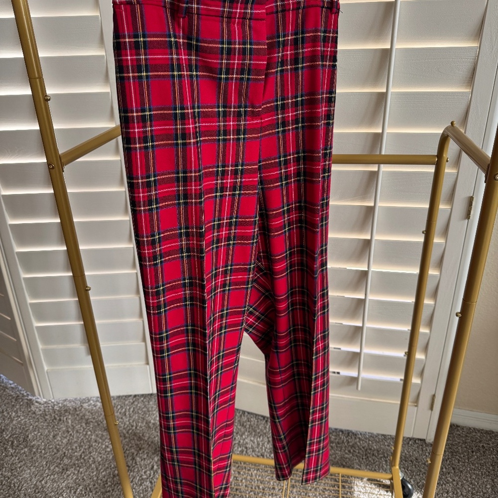 J Crew Kallie pant - red tartan size 18